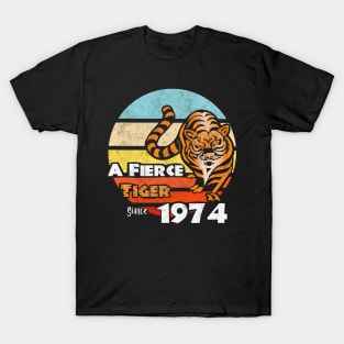 Year of the Tiger 1974 Fierce Vintage Chinese New Year Zodiac T-Shirt